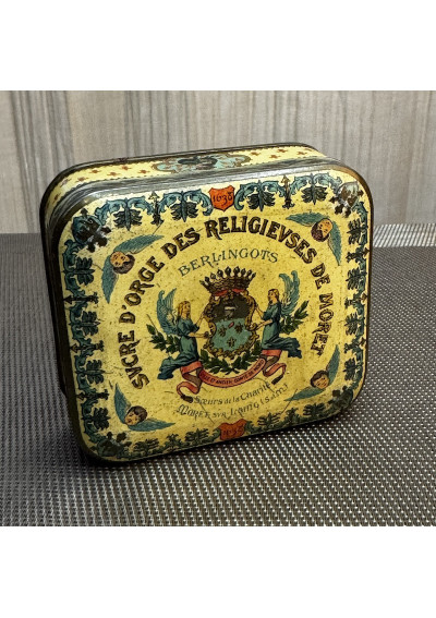 Ancienne boîte publicitaire Sucre d'orge des Religieuses de Moret