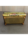 Vintage Painted Metal Trinket Box – Floral Rose Design and Ball Feet