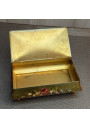 Vintage Painted Metal Trinket Box – Floral Rose Design and Ball Feet