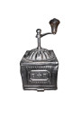 Antique Metal Coffee Grinder with Hand Crank - B T