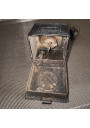 Antique Metal Coffee Grinder with Hand Crank - B T