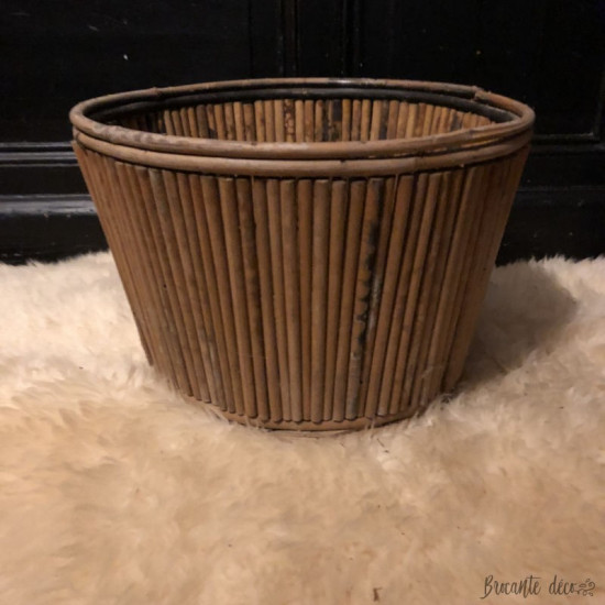 Old bamboo flowerpot | Vintage | Big size