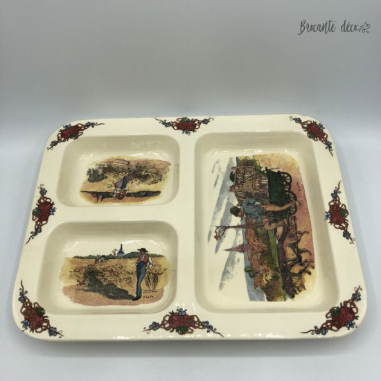 Tray with 3 compartments Obernai Sarreguemines France
