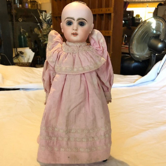 Ancienne poupée Jumeau Bébé du bon Marché | Bouche ouverte | Tête porcelaine