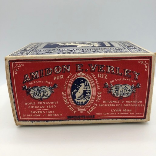 Ancienne boîte Amidon E . VERLEY | A L'OURS BLANC | Scellée et pleine
