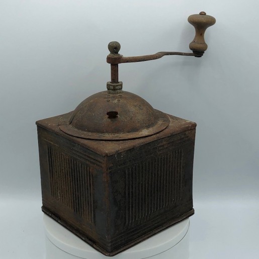 Old iron coffee grinder without drawer | Collection of antique coffee grinders