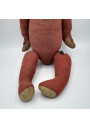 Old red cloth bear | Fasten buttons | Straw padding