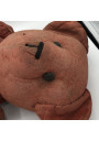 Old red cloth bear | Fasten buttons | Straw padding
