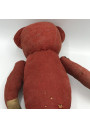 Old red cloth bear | Fasten buttons | Straw padding