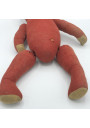 Old red cloth bear | Fasten buttons | Straw padding