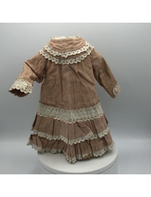 Ancienne robe de poupée Jumeau | Longueur 27 cm | Circa 1890