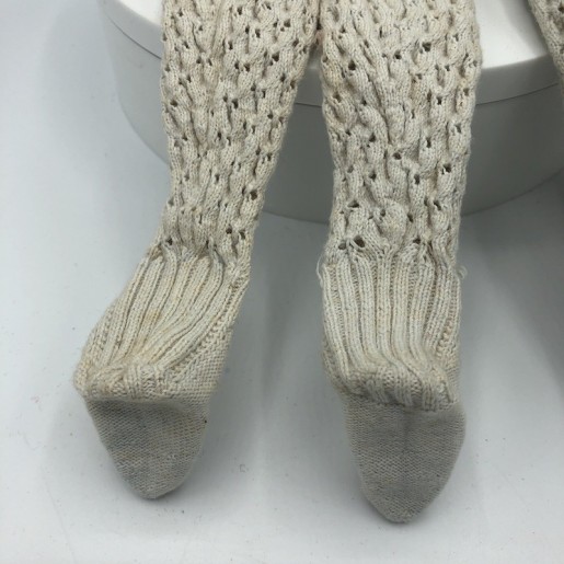 Lot of 2 old pairs of Jumeau doll socks | Length 20 cm | Circa 1890