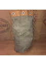 Ancien sac à linge | Militaire | En tissu kaki et cuir