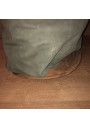 Ancien sac à linge | Militaire | En tissu kaki et cuir