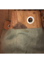 Ancien sac à linge | Militaire | En tissu kaki et cuir