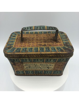 Ancienne boîte en tôle lithographiée | Panier | Royal Moka Chicorée Extra | Collection