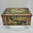 Ancienne boîte  en tôle lithographiée | A biscuits ou bijoux | Miroir intérieur