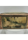 Old lithographed tin box | For biscuits or jewelry | Interior mirror