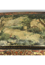 Old lithographed tin box | For biscuits or jewelry | Interior mirror
