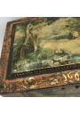 Old lithographed tin box | For biscuits or jewelry | Interior mirror