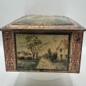 Ancienne boîte  en tôle lithographiée | A biscuits ou bijoux | Miroir intérieur