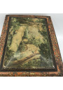 Old lithographed tin box | For biscuits or jewelry | Interior mirror