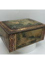 Old lithographed tin box | For biscuits or jewelry | Interior mirror