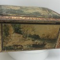 Ancienne boîte  en tôle lithographiée | A biscuits ou bijoux | Miroir intérieur