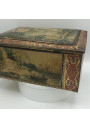 Old lithographed tin box | For biscuits or jewelry | Interior mirror