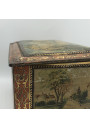 Old lithographed tin box | For biscuits or jewelry | Interior mirror
