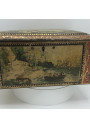 Old lithographed tin box | For biscuits or jewelry | Interior mirror