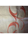 Ancienne nappe blanche | Broderie rose | Linge de table ancien