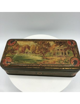 Ancienne boîte en tôle lithographiée | Au Planteur Caiffa | boîte publicitaire