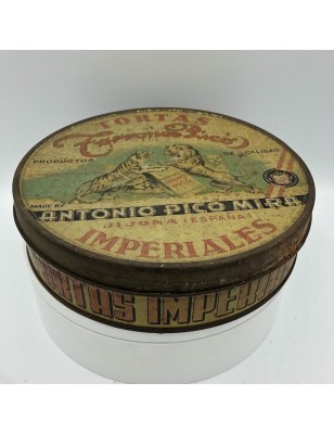Ancienne boîte en tôle lithographié | Tortas Imperiales | Turrones Pico