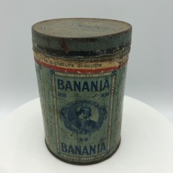 Ancienne boîte ronde en tôle lithographiée | Banania | Boîte publicitaire