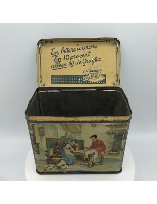 Ancienne boîte en tôle lithographiée | BŸ DE GRUYTER | Boîte publicitaire