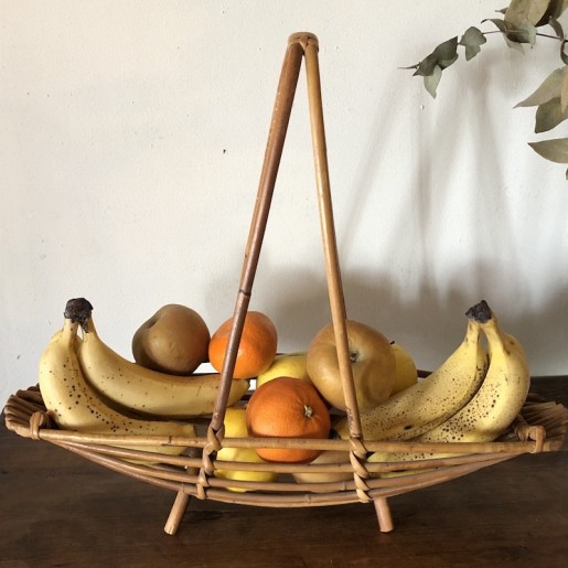Vintage fruit basket | In rattan | Vintage table decoration