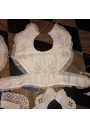 Lot de 4 bavoirs ancien pour bébé avec dentelles et broderies