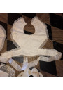 Lot de 4 bavoirs ancien pour bébé avec dentelles et broderies