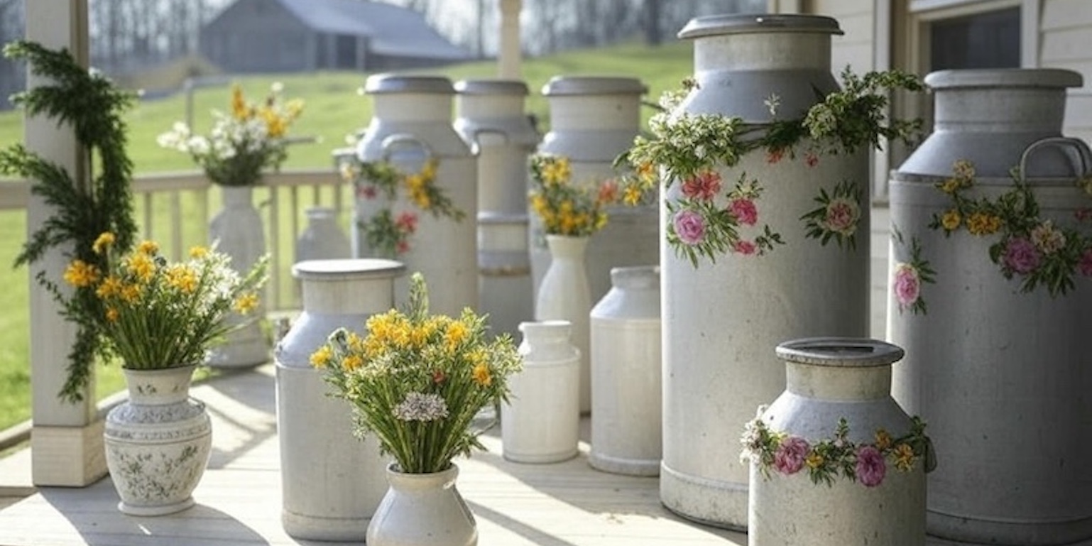 ancien bidons à lait - idées déco